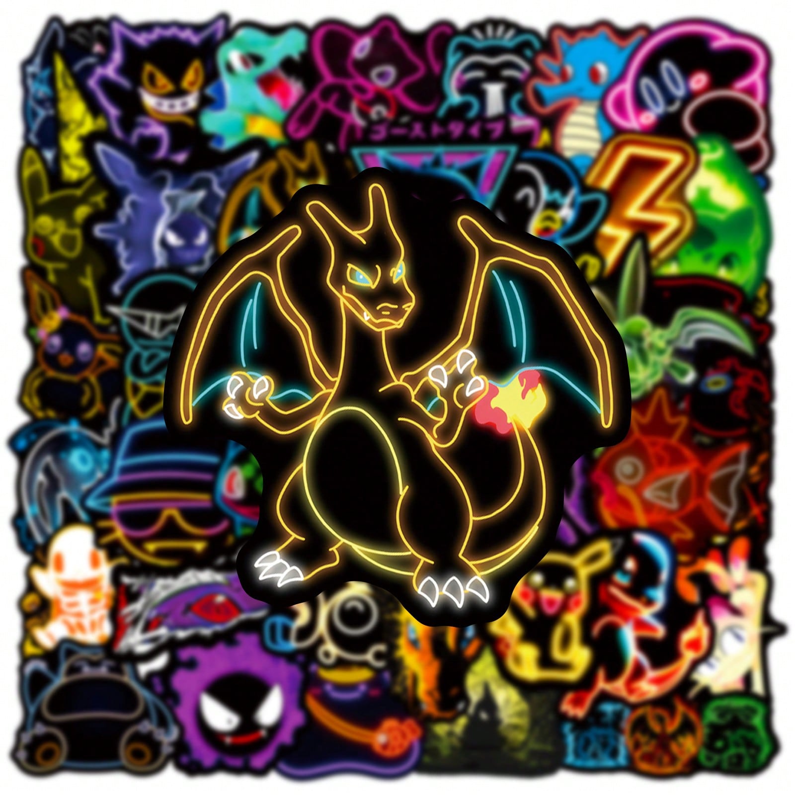 Laptop Accessories Toys - 60/100 szt. Neonowych Naklejek Anime Pokemon