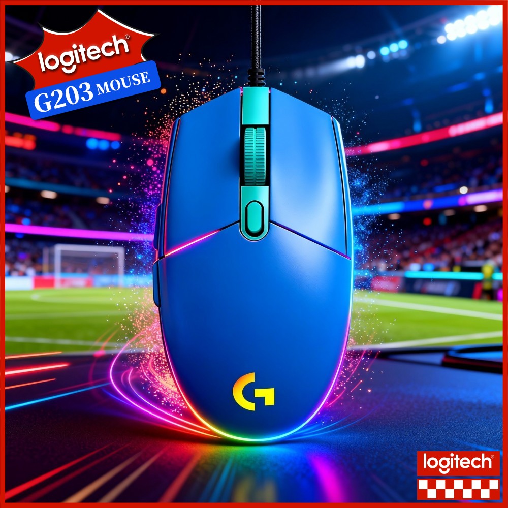 Logitech Mouse G203 - Logitech G203 Przewodowa Mysz Gamingowa z