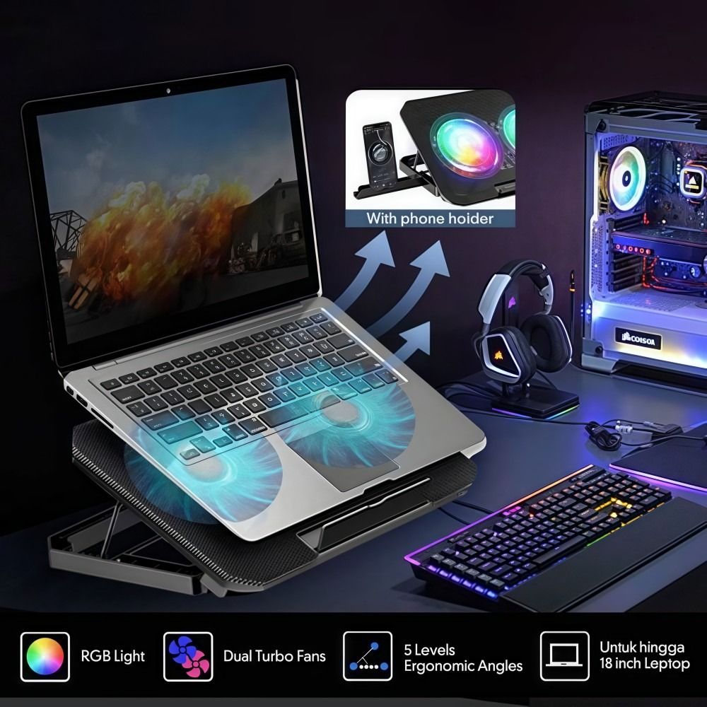 Podwójna podkładka chłodząca d – Laptop Accessories Cooling Pad recenzja i cena
